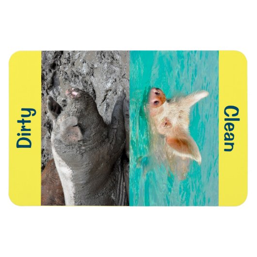 4" x 6" Sauberes/schmutziges Foto Geschirrspülmasc Magnet (Horizontal)