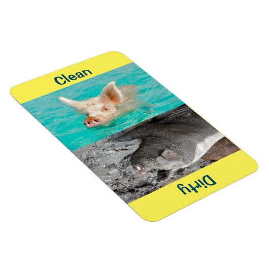 4" x 6" Sauberes/schmutziges Foto Geschirrspülmasc Magnet (Rechte Seite)