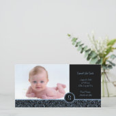 4 x 8 Fotokarte Elegant Blue (B) Ankündigung (Stehend Vorderseite)