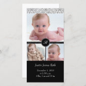 4 x 8 Fotokarte Elegant Weiß (V) Ankündigung (Vorne/Hinten)