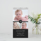 4 x 8 Fotokarte Elegant Weiß (V) Ankündigung (Stehend Vorderseite)