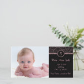 4 x 8 Rosa Elegant Ankündigung (Stehend Vorderseite)