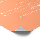 4" x 9" Cantaloupe Wedding Menu Poster (Ecke)
