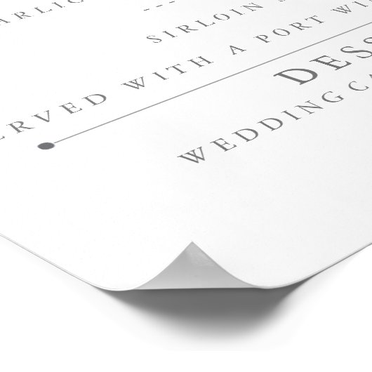 4" x 9" Harbour Blue Menu Poster (Ecke)