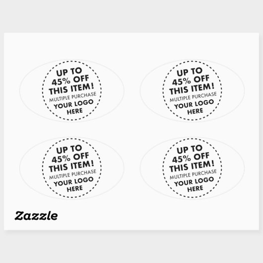 4 x Kundenspezifische Oval Stickers 45% Rabatt auf (Blatt)