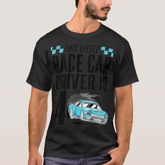 4 Year Old 4th Birthday Gift Boys Funny Kids Race  T-Shirt (Vorderseite)