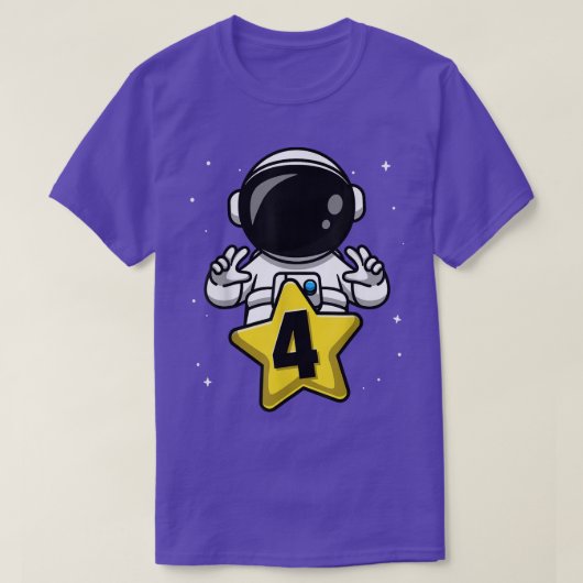 4 Year Old Birthday Boy Astronaut 4th Bday Party T-Shirt (Design vorne)