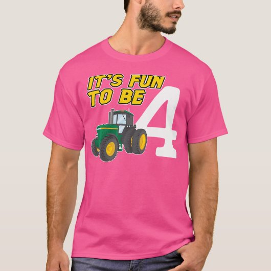 4 Year Old Tractor 4Th Birthday T-Shirt (Vorderseite)