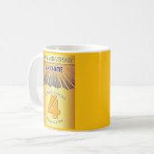 4 Year Sober Anniversary | Golden Ray 12 Step Kaffeetasse (Vorderseite Links)