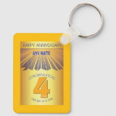 4 Year Sober Anniversary | Golden Ray 12 Step Schlüsselanhänger (Rückseite)