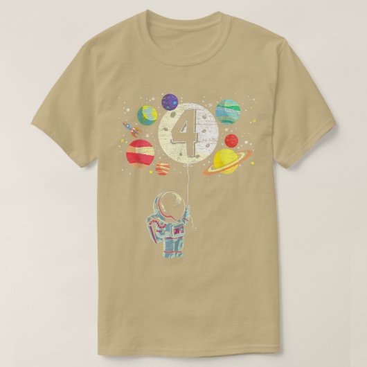 4 Years Old Birthday Boy Gifts Astronaut 4th Birth T-Shirt (Design vorne)