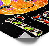 4 Years Old Unicorn Pumpkin Cute Design Birthday H Poster (Ecke)