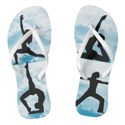 4 Yoga Pose Flip Flops Badesandalen (Fußbett)
