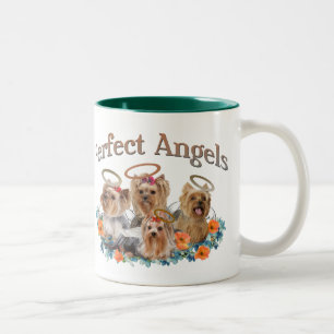 4 Yorkie perfekte Engels-Kaffee-Tasse Zweifarbige Tasse