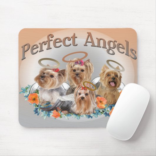4 Yorkie perfektes Engel mousepad (Mit Mouse)