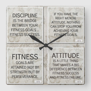 4 Zitate für Fitness-Motivation: Wanduhr