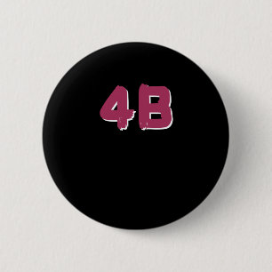 4b Bewegung #4b Rote Berry Typografie-Aufkleber Button