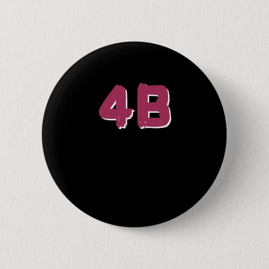 4b Bewegung #4b Rote Berry Typografie-Aufkleber Button (Vorderseite)