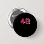 4b Bewegung #4b Rote Berry Typografie-Aufkleber Button (Vorne & Hinten)