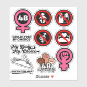 4B Movement Feminism Women Rights 4B Sticker Pack (Blatt)