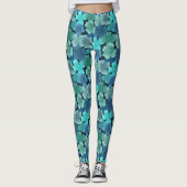 4Blatt in blau Leggings (Vorderseite)