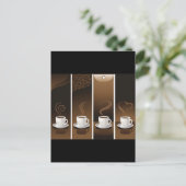 4CupsKaffee Postkarte (Stehend Vorderseite)