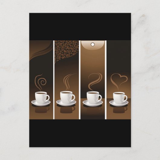 4CupsKaffee Postkarte (Vorderseite)