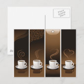 4CupsKaffee Postkarte (Vorne/Hinten)