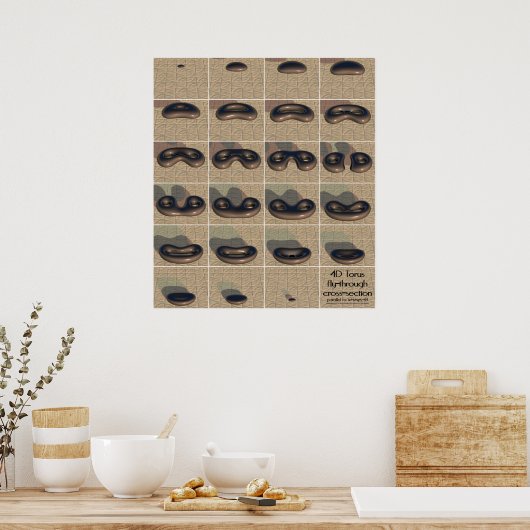 4D-Torus-Kreuzung Poster (Küche)