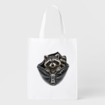 4D Waschbär-Reißverschluss-Tasche – Süße Peekaboo-
