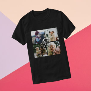 4er Foto Collage Familien Erinnerung Vatertag T-Shirt