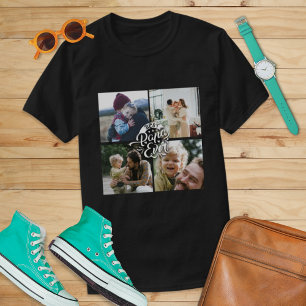 4er Foto Collage Familien Erinnerung Vatertag T-Shirt