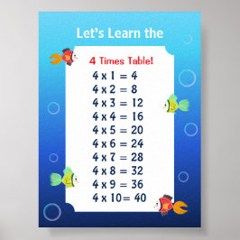 4er-Reihe Poster für Kinder | Ozean-Mathematik