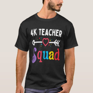 4k Lehrer Squad Vierter Lehrer Student Team Zurück T-Shirt