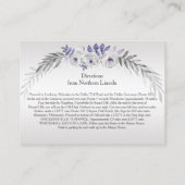 #4Lila Silbergrau-Blütendetails-Einschließkarten Begleitkarte (Rückseite)