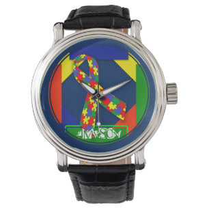 4MySon Autism Vintag Lederband Armbanduhr