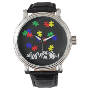 4MySon Autism Vintag Lederband Armbanduhr