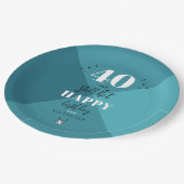 4O und immer noch heiß Pappteller (Schrägansicht)