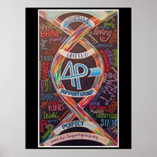 4p- Wort-Collagen-Plakat Poster