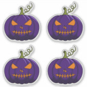 4PC Pumpkin Stickers - Halloween Jack-o' Lantern Aufkleber (Vorderseite)