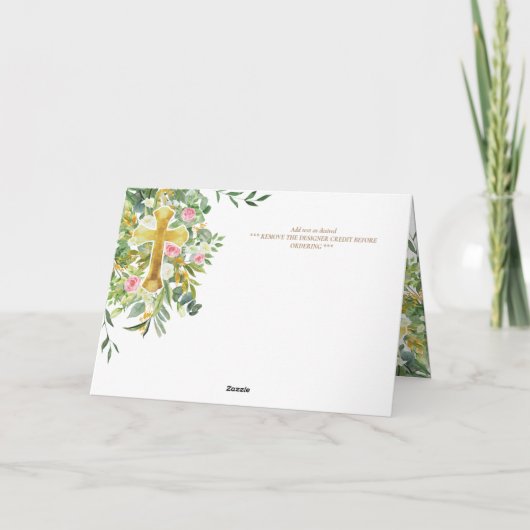 4pg Blumenkreuz Hochzeitsprogramm Karte (Rückseite)