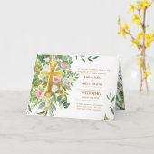 4pg Blumenkreuz Hochzeitsprogramm Karte (Gelbe Blume)