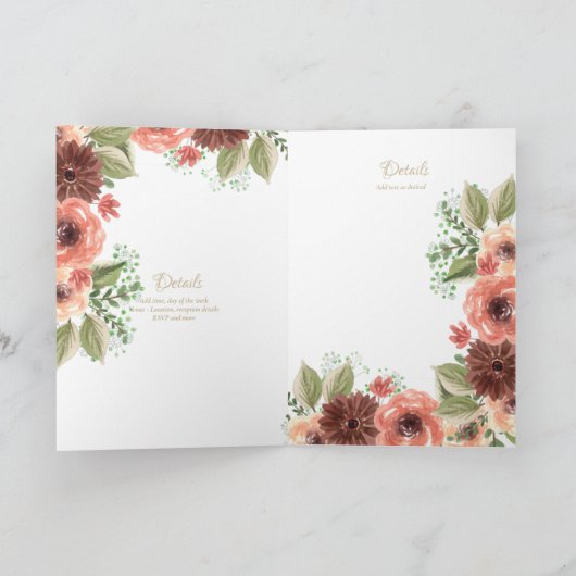 4pg Floral BAPTISM Einladungen - Programm (Innenseite)