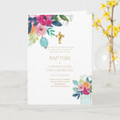 4pg Floral BAPTISM Einladungen - Programm (Gelbe Blume)