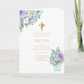 4pg Floral BAPTISM Einladungen - Programm (Vorderseite)