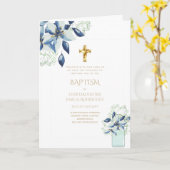 4pg Floral BAPTISM Einladungen - Programm (Gelbe Blume)