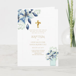 4pg Floral BAPTISM Einladungen - Programm