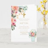 4pg Floral BAPTISM Einladungen - Programm (Gelbe Blume)