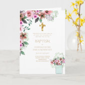 4pg Floral BAPTISM Einladungen - Programm (Gelbe Blume)