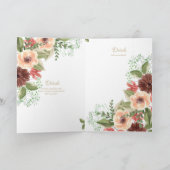 4pg Floral BAPTISM Einladungen - Programm (Innenseite)